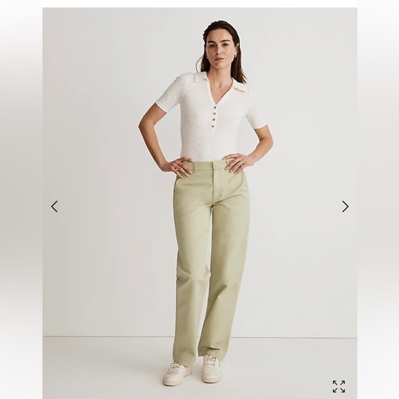 Madewell Midrise light green khaki pants size 27 - Picture 2 of 2